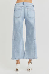 RISEN Women's High Rise Wide Leg Crop Jeans - Stylish & Comfortable Denim for All Occasions